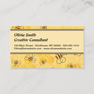 Tarjeta De Visita Zumbido de abeja Abejas miel Lindas 
