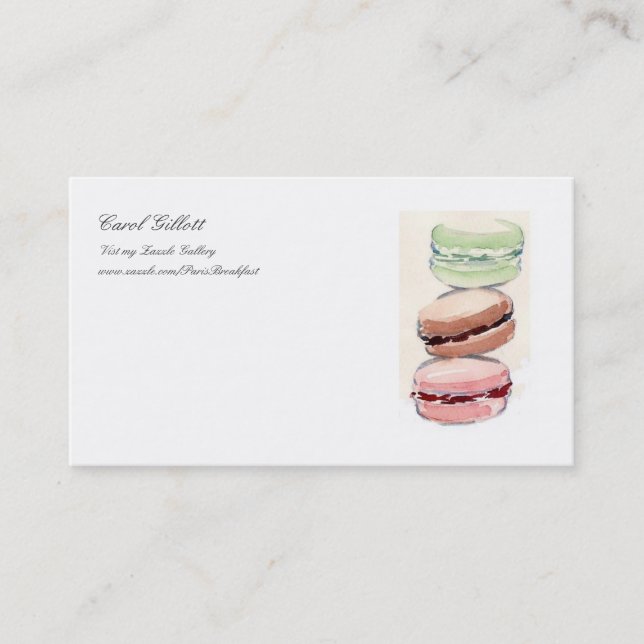 Tarjeta de visitas de Macarons del francés (Anverso)