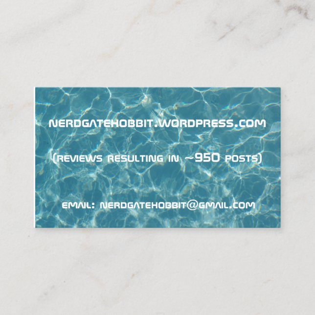 tarjeta de visitas del fondo del agua (Anverso)