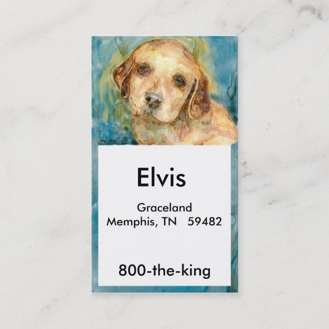 Tarjeta de visitas del perrito del perro (Anverso)