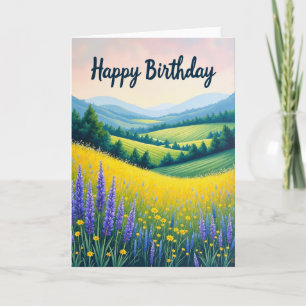 Tarjeta de Vista de Flor Silvestre Alegre