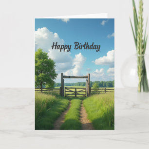 Tarjeta de vista de puerta de cumpleaños pacífica