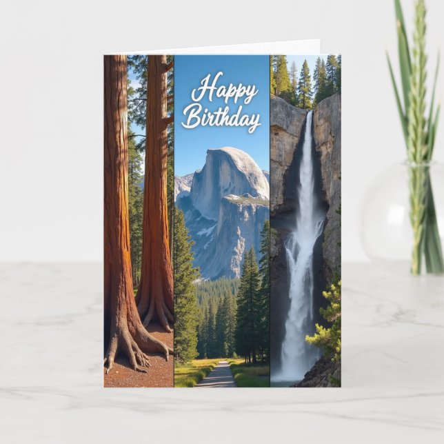 Tarjeta de Vista del Bosque de Cumpleaños (Anverso)