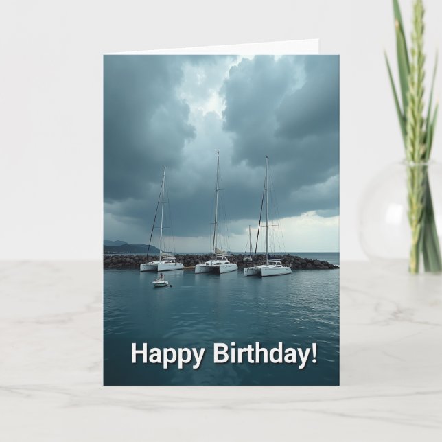 Tarjeta de Vista del Océano de Cumpleaños (Anverso)