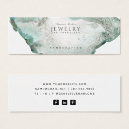 Tarjeta de visualización Aqua Blue Agate Marble St