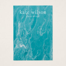 Tarjeta de visualización Aqua Blue Marble Earring