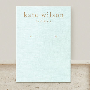 Tarjeta de visualización auricular Aqua Blue Linen