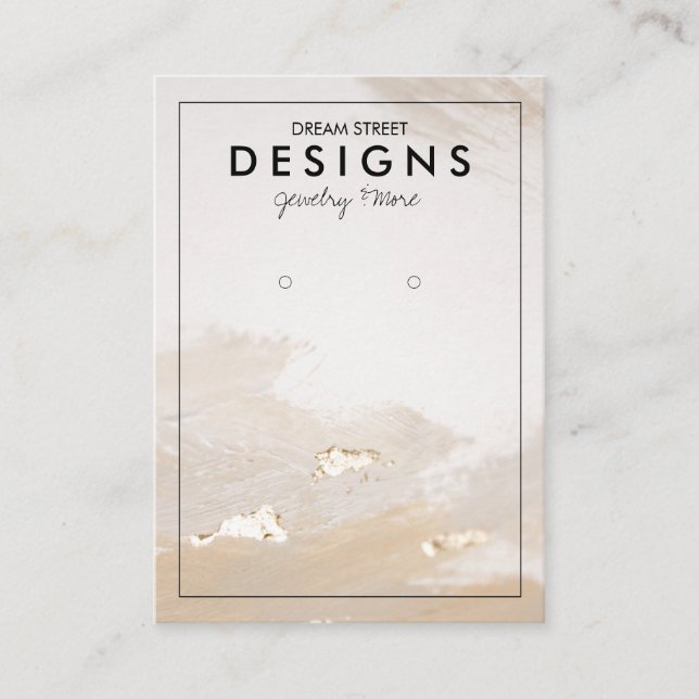Tarjeta de visualización Beige Gold Trendy Earring (Anverso)