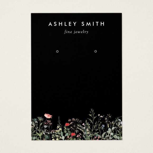 Tarjeta de visualización Black Wildflower Meadow E (Frente)