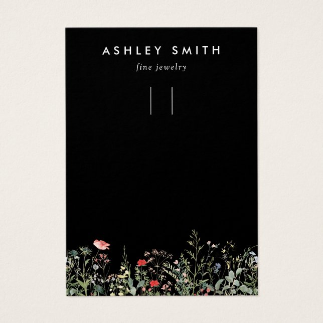 Tarjeta de visualización Black Wildflower Meadow K (Frente)