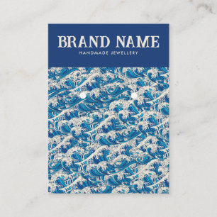 Tarjeta de visualización Blue Retro Modern Wave Ea