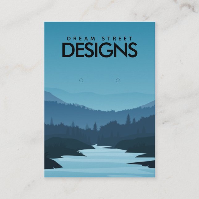 Tarjeta de visualización Blue Sunset Mountain Trav (Anverso)