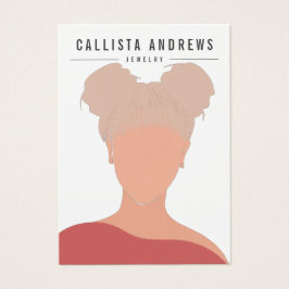 Tarjeta de visualización Bohemiana de Chica blanco