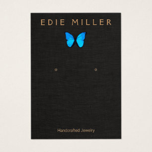 Tarjeta de visualización Boho Blue Butterfly Earli