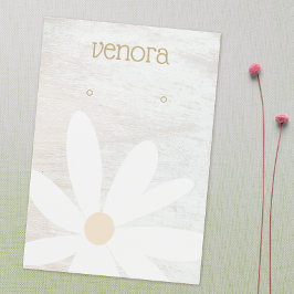 Tarjeta de visualización Boho Daisy Floral White W