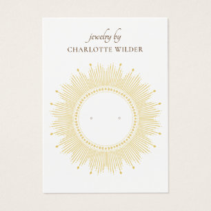 Tarjeta de visualización Boho Gold Sunburst Circle