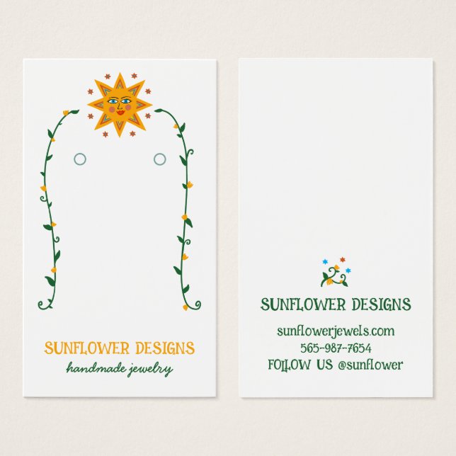 Tarjeta de visualización BOHO SUN Flowers Earl Jew (Anverso y reverso)