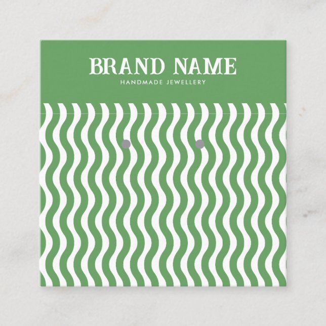Tarjeta de visualización Boho Vintage green wave E (Anverso)