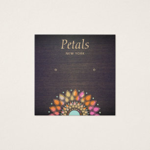 Tarjeta de visualización Boho Wood Stud Earring