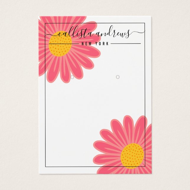 Tarjeta de visualización cursiva de las flores ama (Frente)