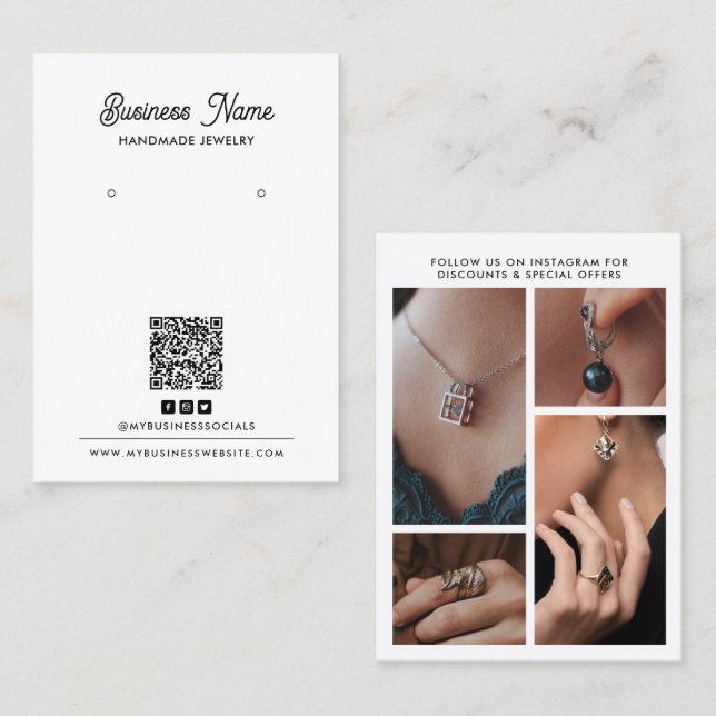 Tarjeta de visualización de 4 fotografías en blanc (Anverso / Reverso)