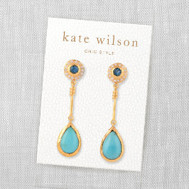 Tarjeta de visualización de anclaje de cuero blanc