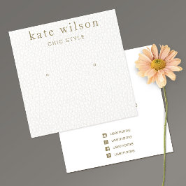 Tarjeta de visualización de anclaje de cuero blanc