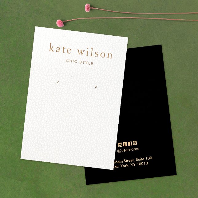 Tarjeta de visualización de anclaje de cuero blanc (Subido por el creador)