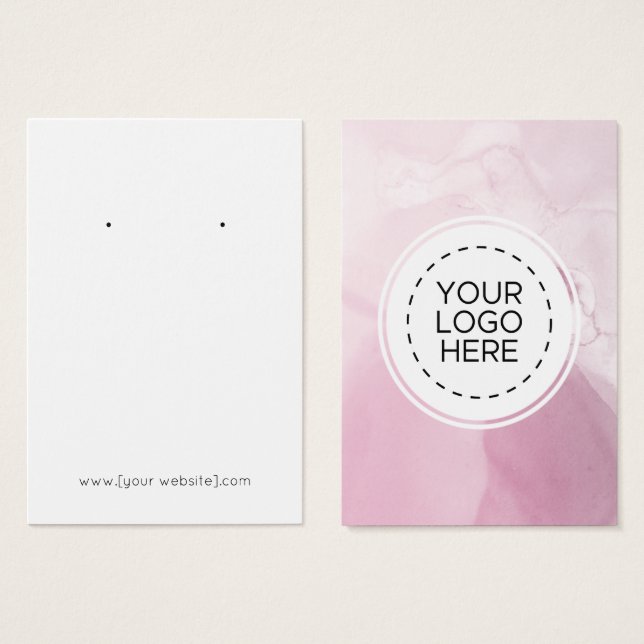 Tarjeta de visualización de anclaje rosa de tinta  (Anverso y reverso)