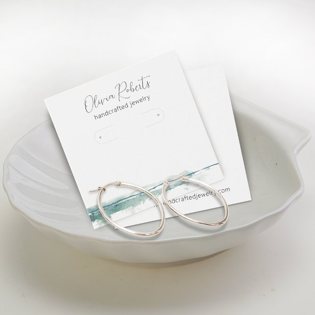 Tarjeta de visualización de anclajes de guiones mo (Modern Script Hoop Earrings Display Card)