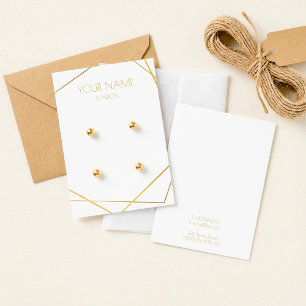 Tarjeta de visualización de anillo blanco geométri