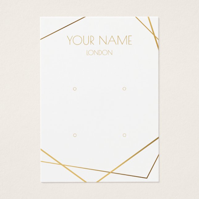 Tarjeta de visualización de anillo blanco geométri (Frente)