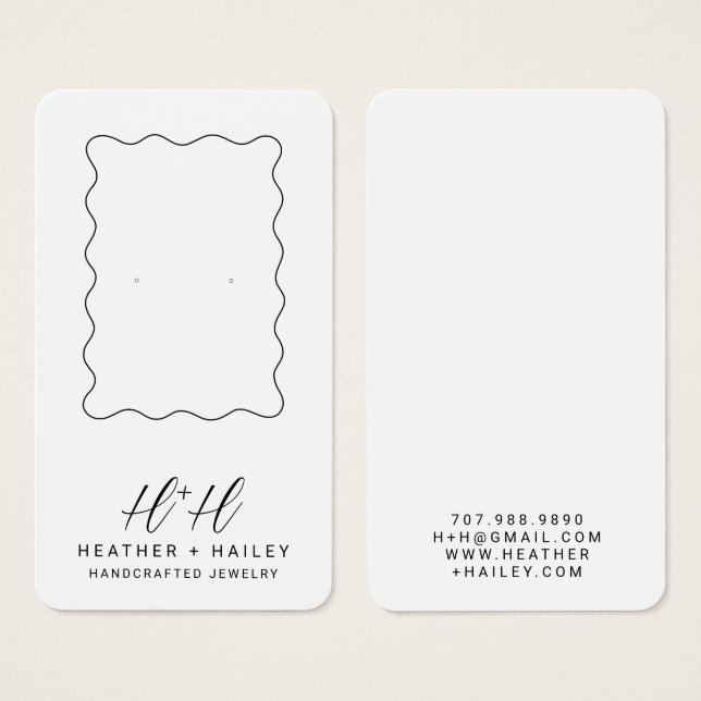 Tarjeta de visualización de bordes ondulados capri (Anverso y reverso)