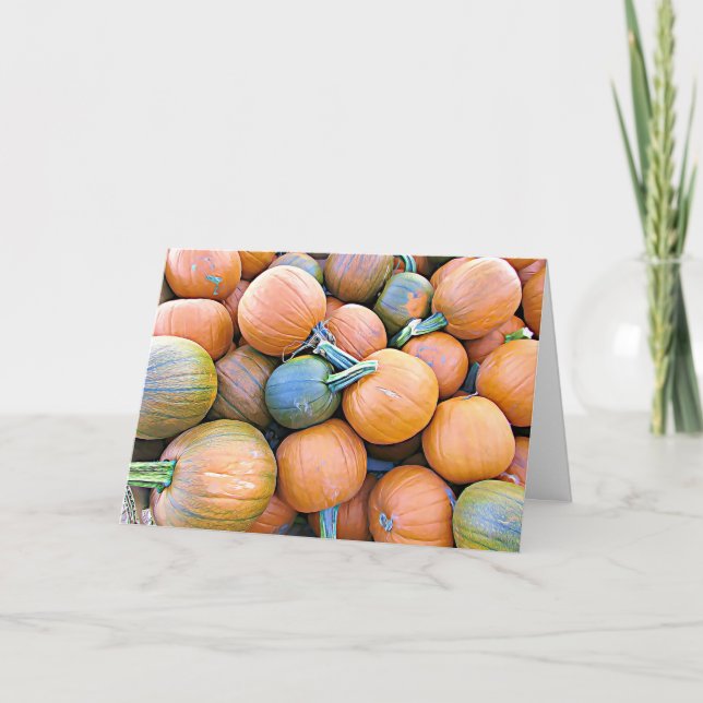 Tarjeta de visualización de calabazas de otoño (Anverso)