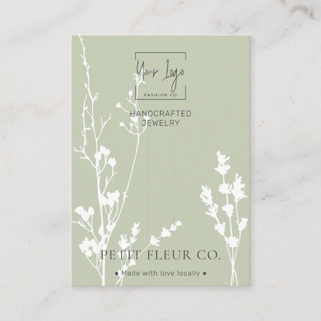 Tarjeta de visualización de clip de pelo de flores (Anverso)