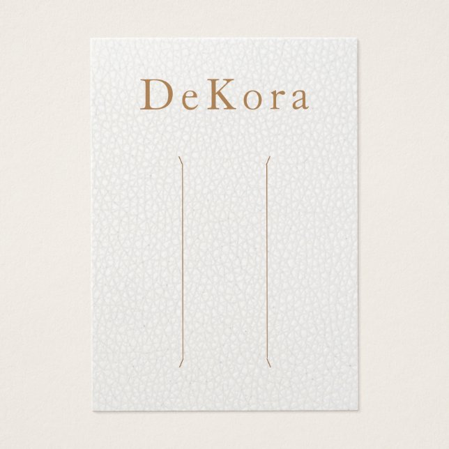 Tarjeta de visualización de clips de cuero blanco  (Frente)