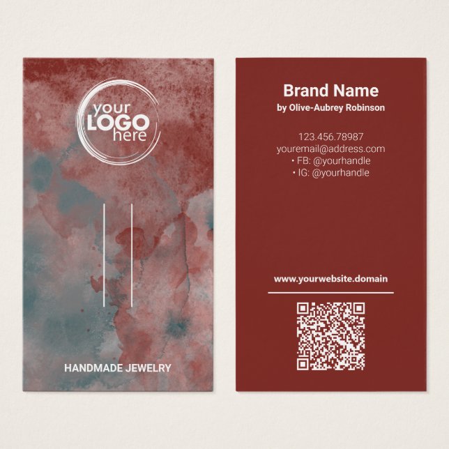 Tarjeta de visualización de código QR con el logot (Anverso y reverso)