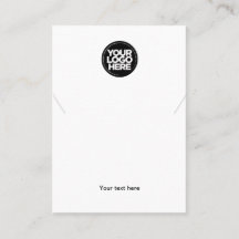 Tarjeta de visualización de collar blanco con logo