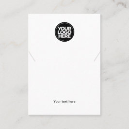 Tarjeta de visualización de collar blanco con logo