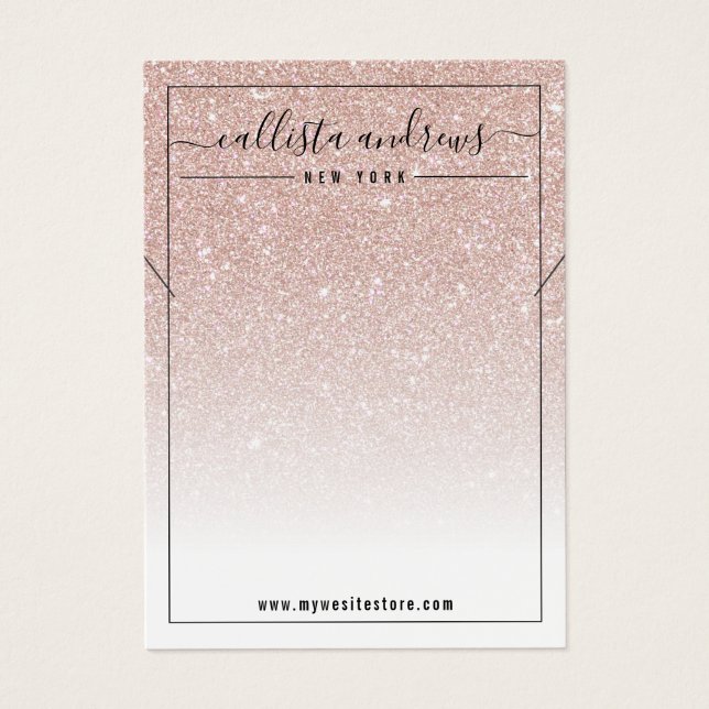 Tarjeta de visualización de collar blanco Rosa Pur (Frente)