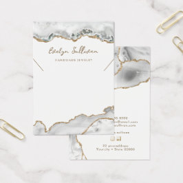 Tarjeta de visualización de collar de ágata blanca