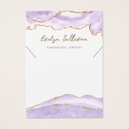 tarjeta de visualización de collar de ágata de lav