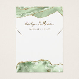 tarjeta de visualización de collar de ágata verde