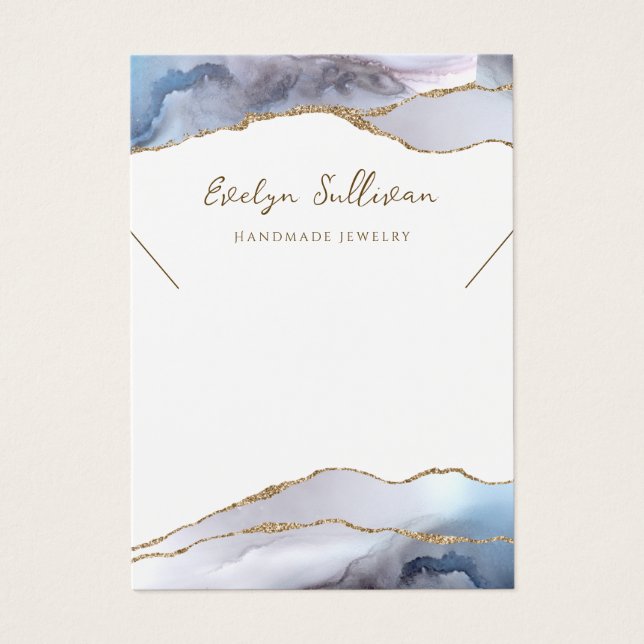 Tarjeta de visualización de collar de agendas azul (Frente)