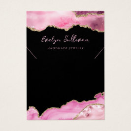 Tarjeta de visualización de collar de agendas rosa