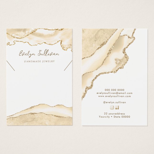 tarjeta de visualización de collar de durazno deli (Anverso y reverso)