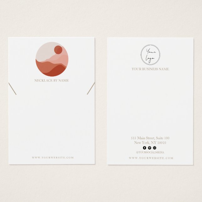 Tarjeta de visualización de collar de Ilustracion  (Anverso y reverso)