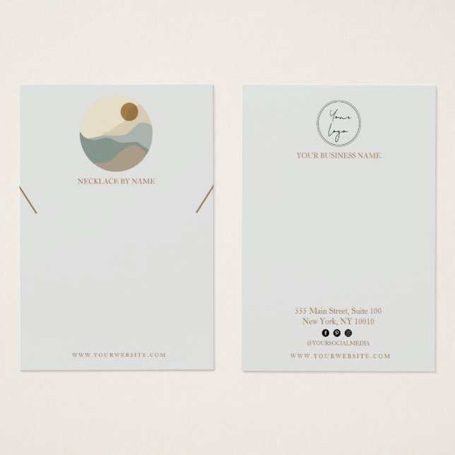 Tarjeta de visualización de collar de Ilustracion  (Anverso y reverso)