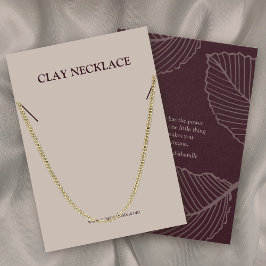 Tarjeta de visualización de collar de joyas de pat