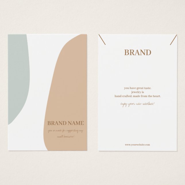 Tarjeta de visualización de collar de joyas pastel (Anverso y reverso)